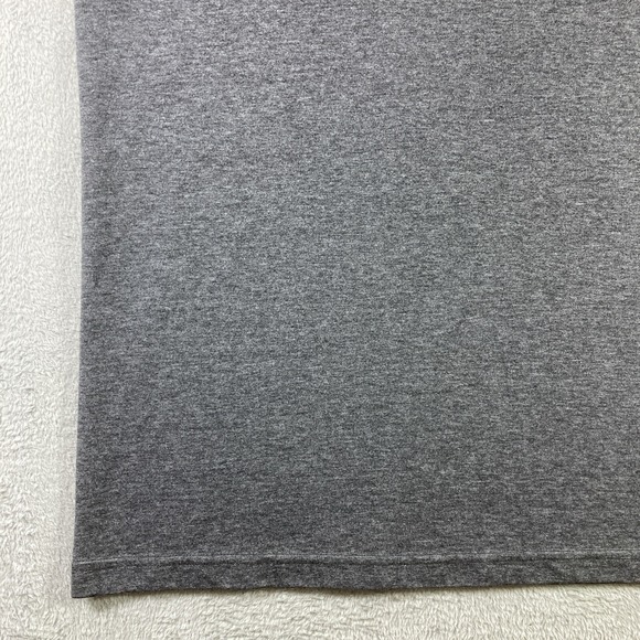 Adidas Shirt Adult Large Dark Gray Logo Sports Workout Casual Comfort SS - Picture 4 of 12